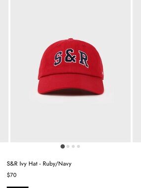 Sporty & Rich Ruby Red and Navy S&R Ivy Hat